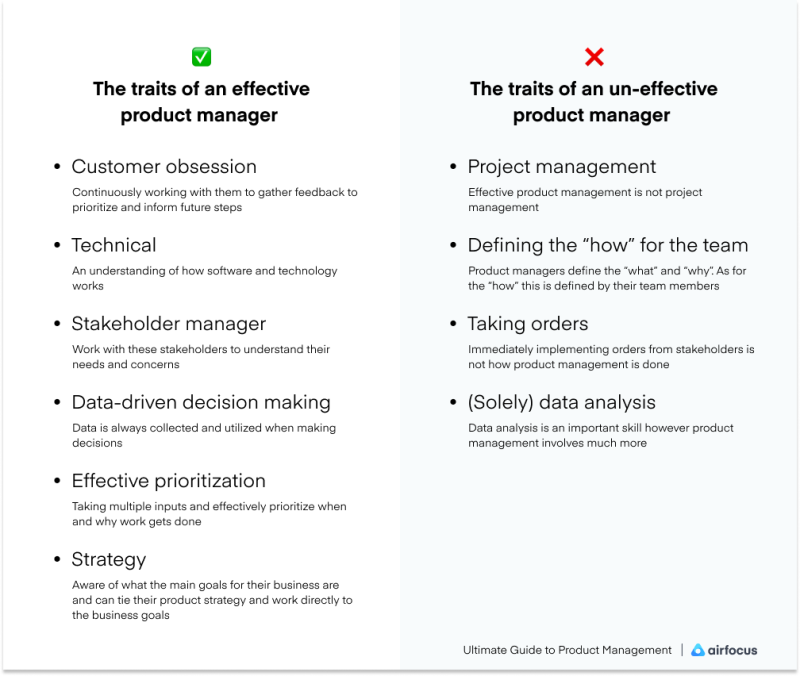traits of  a product manager