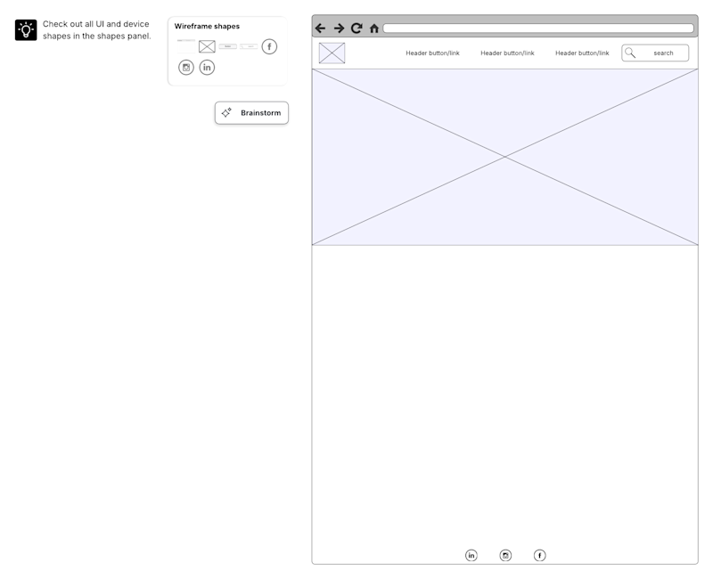 Lucid Wireframe template