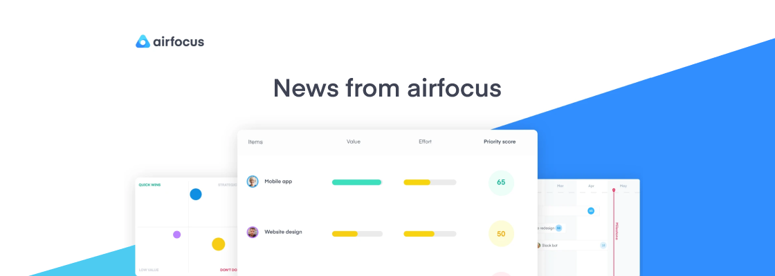 News From airfocus: Mobile Apps, Groups, Zapier Integrations, CSV Export