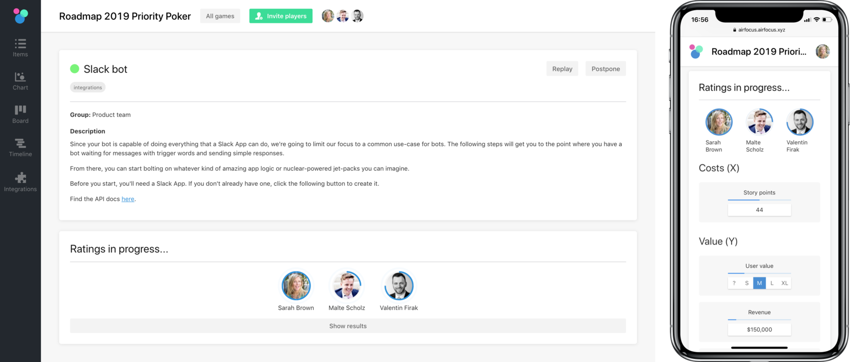 airfocus priority poker join game smartphone