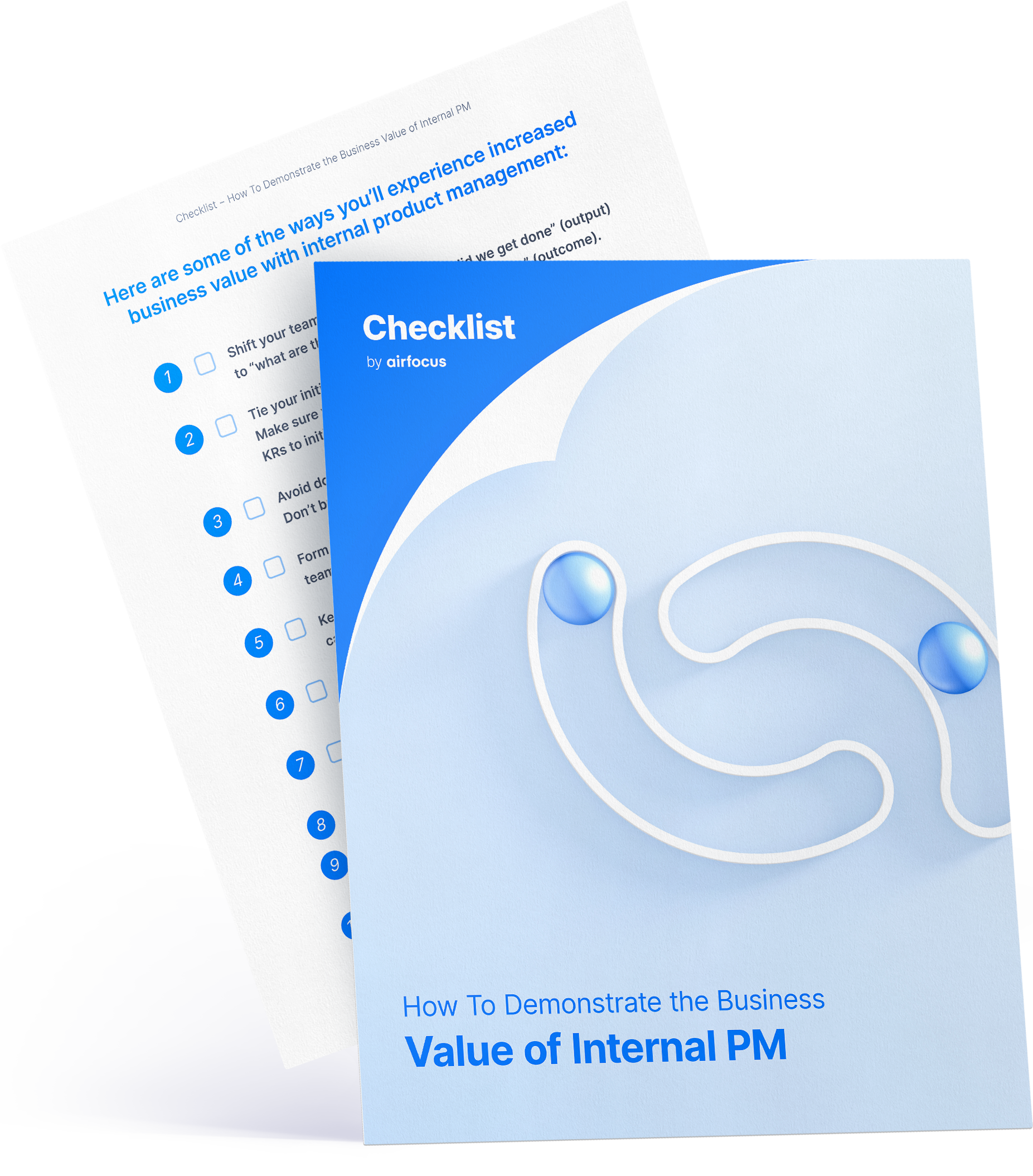 airfocus checklist: How to demonstrate the business value of internal PM - cover