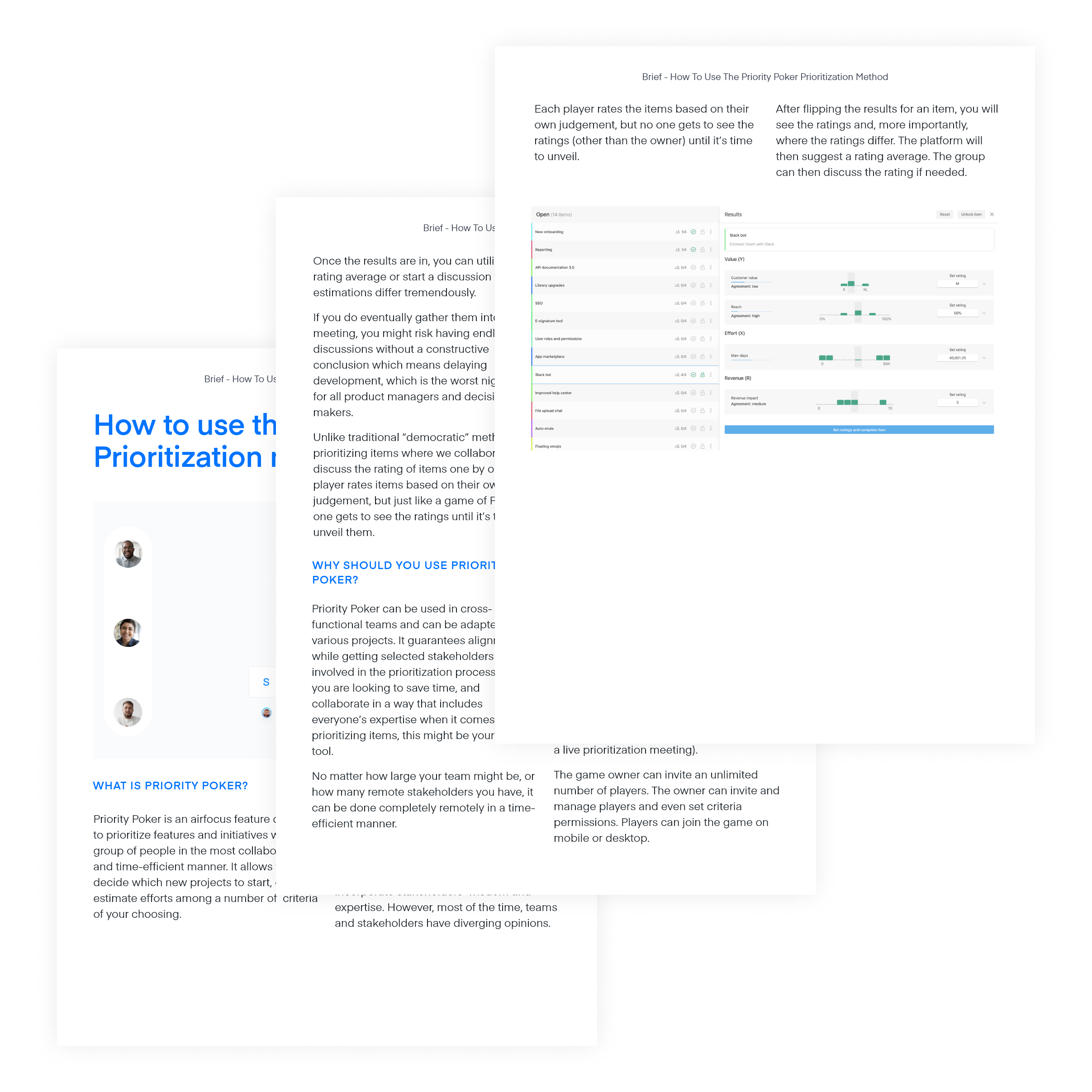 airfocus 5-min guide: How to use the priority poker prioritization method - content