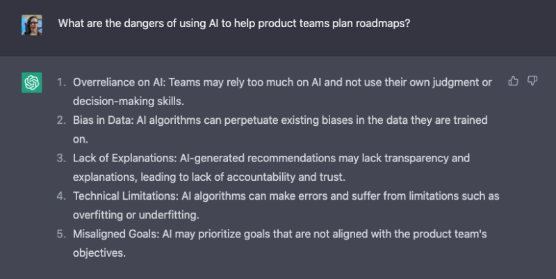 Dangers of AI in roadmapping