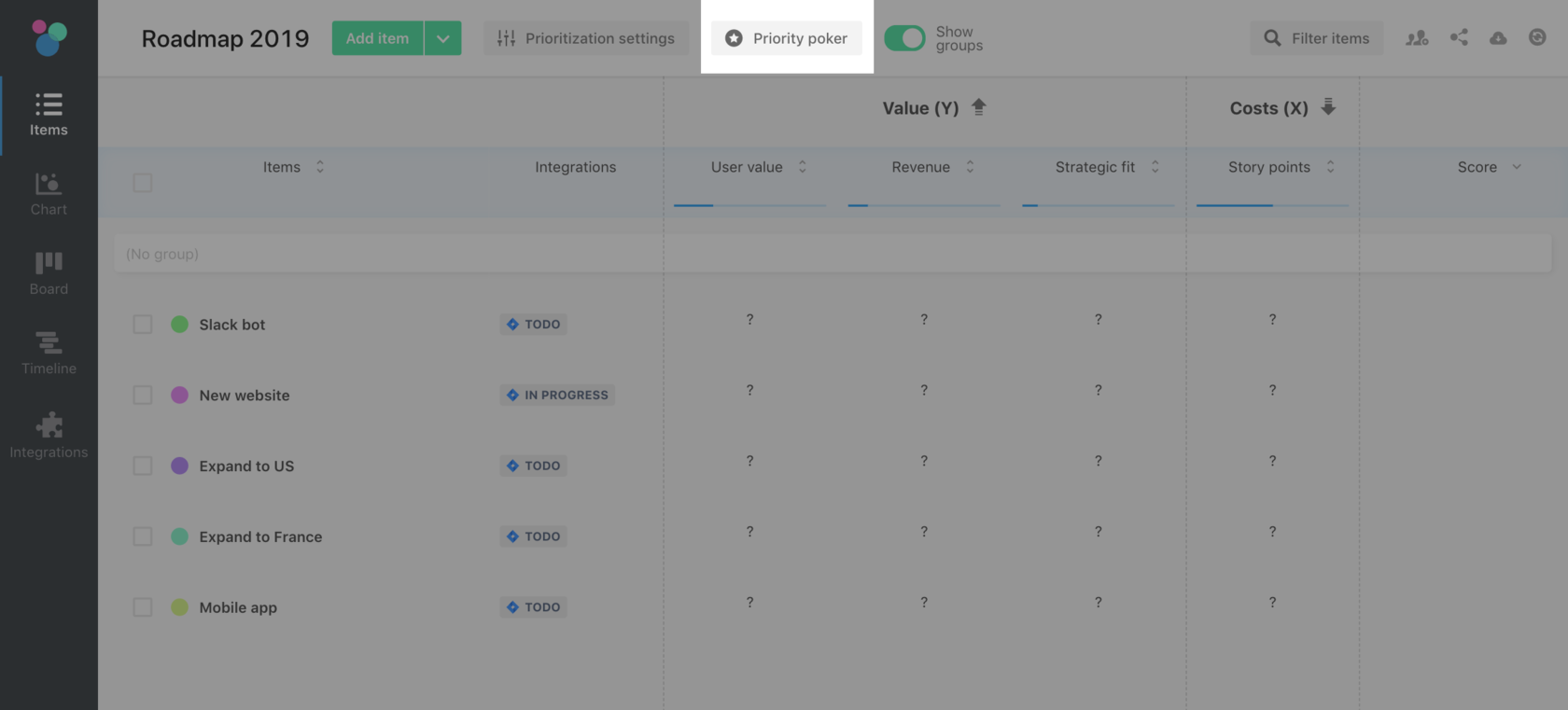airfocus priority poker button