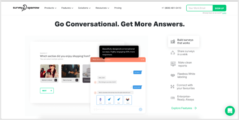 SurveySparrow Customer Feedback Management software