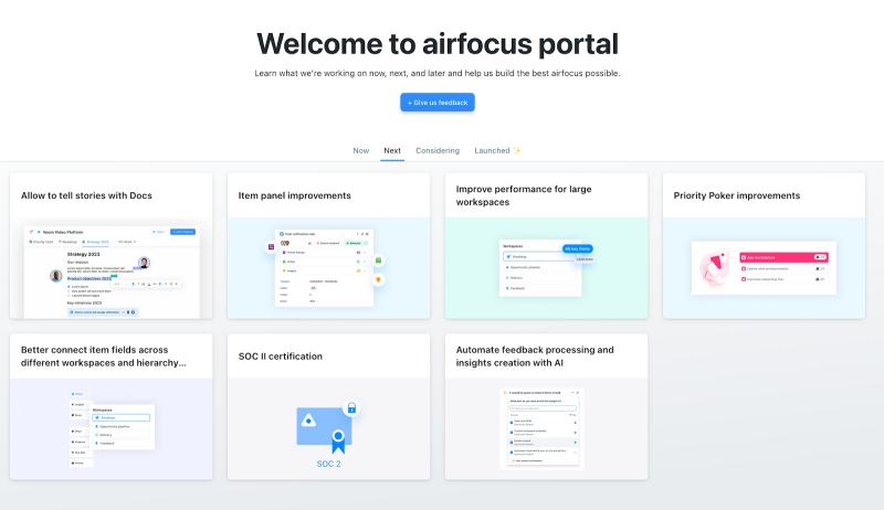 airfocus public portal