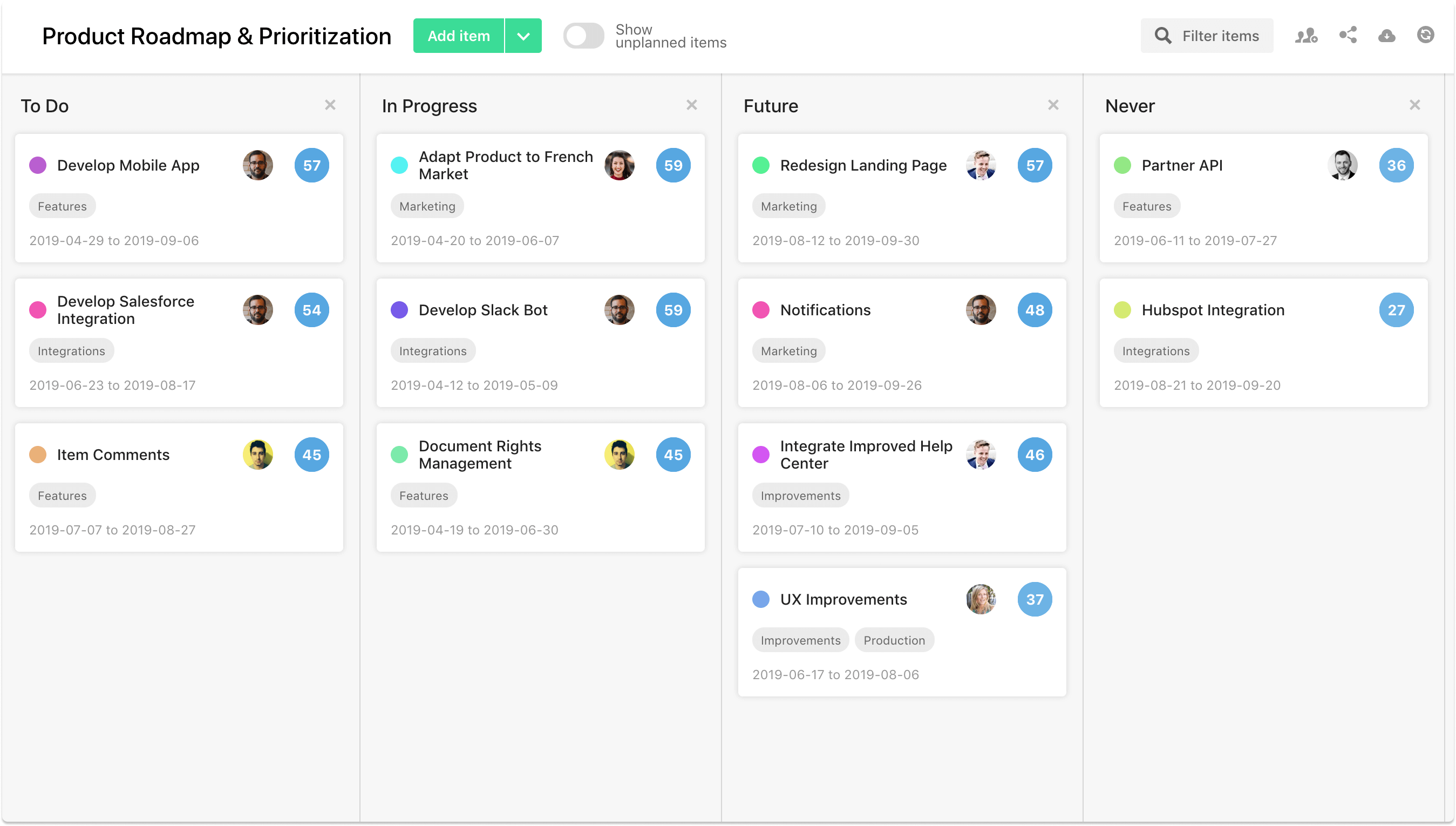 progress based roadmap
