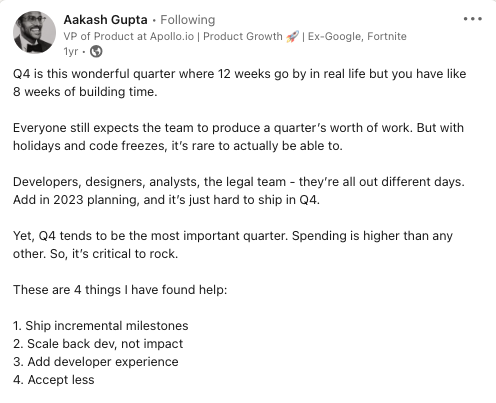 Aakash Gupta on Q4