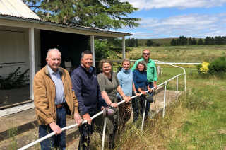 L to R Bill Heuston, Ben Maguire, Wendy Tuckerman, Fleur Flanery, Cathy Bennett, and Eamon Burke at the Marchmont Facilities.