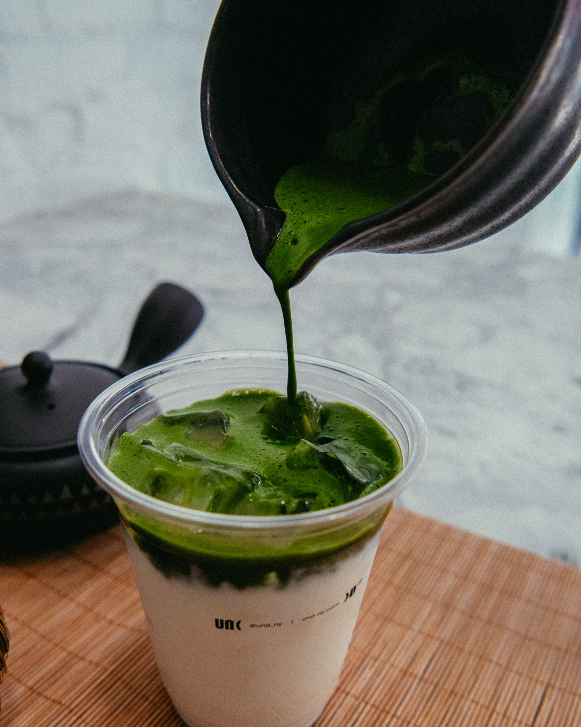 Refreshing Iced Matcha Latte in Greenpoint Brooklyn - Japanese