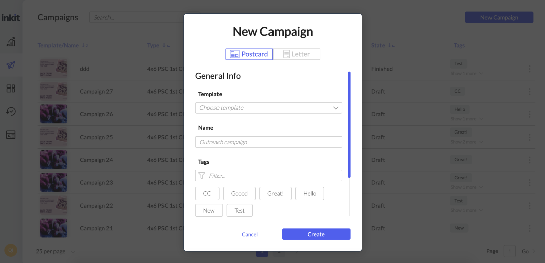 Launch and manage mailer campaigns using existing or new customer data