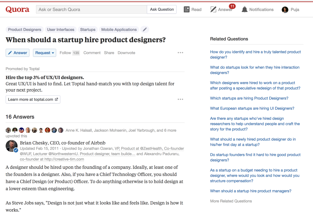 Target your ads to relevant topics and questions on Quora.