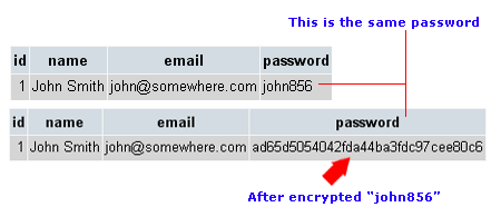 encrypt password