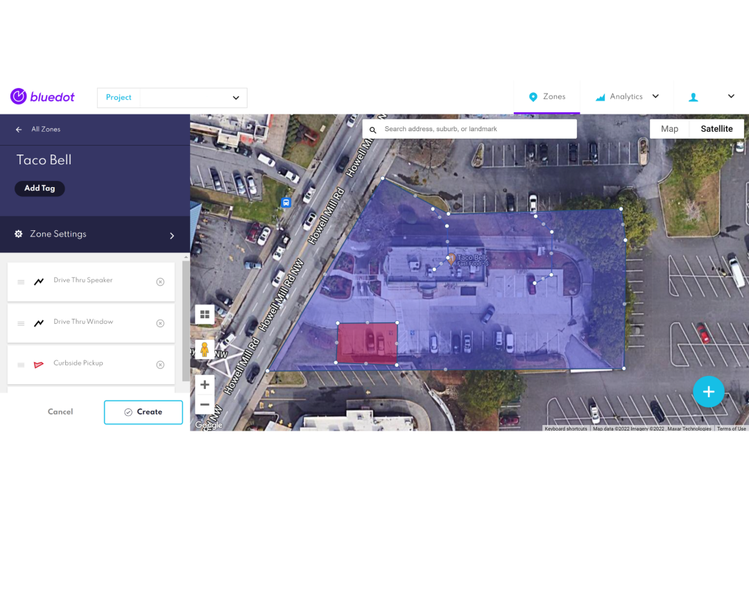 Using Bluedot’s accuracy, trigger micro-geofence events, down to store and curbside. No beacons needed.