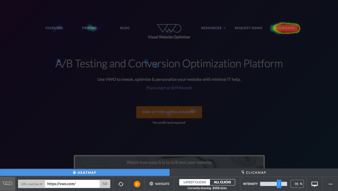 Track visitors’ click behavior and browsing habits to inform testing and increase conversion.