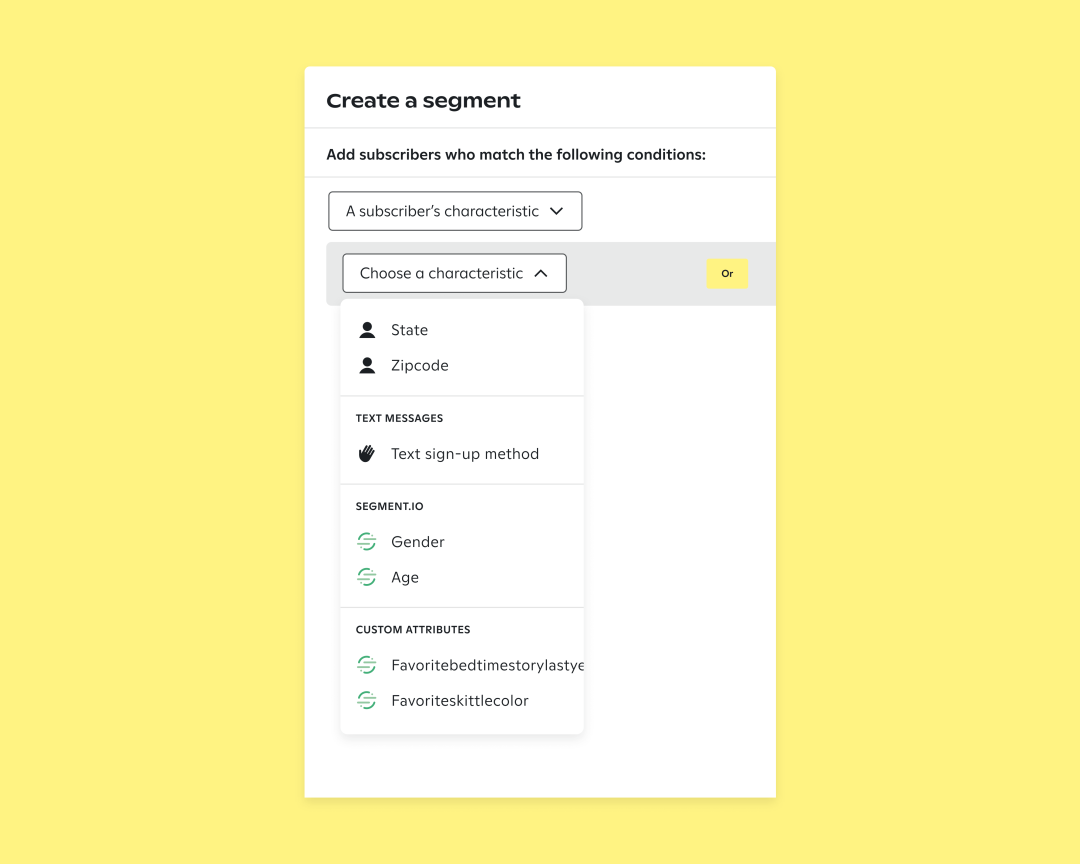 Create dynamic segments based on subscriber attributes from Segment like user preferences, location, or loyalty tier.