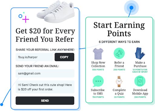 Automatically display referral widgets and distribute rewards to customers through your referral and loyalty programs.