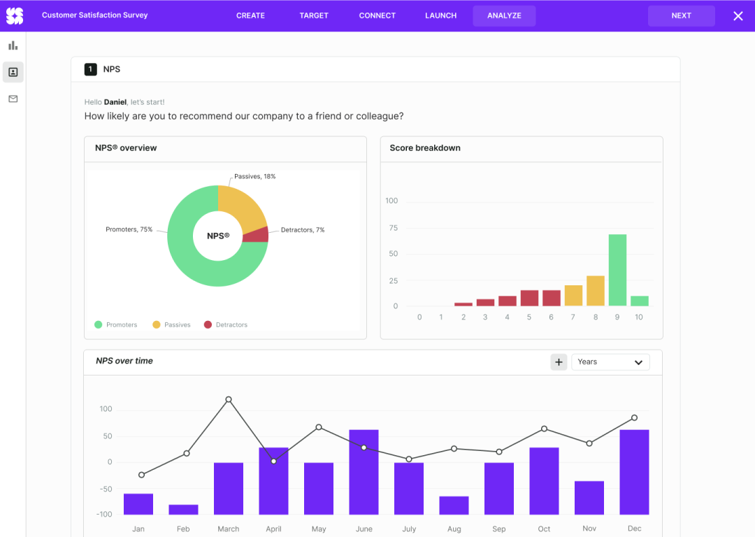 Analyze survey results in Survicate analysis dashboard, or export them to CSV/XLS files.