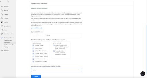 Send referral and loyalty event data to Segment in real time, allowing you to send data instantly to connected tools like your data warehouse. This enables timely and up-to-date insights, personalized user experiences, and faster response times for customer engagement.