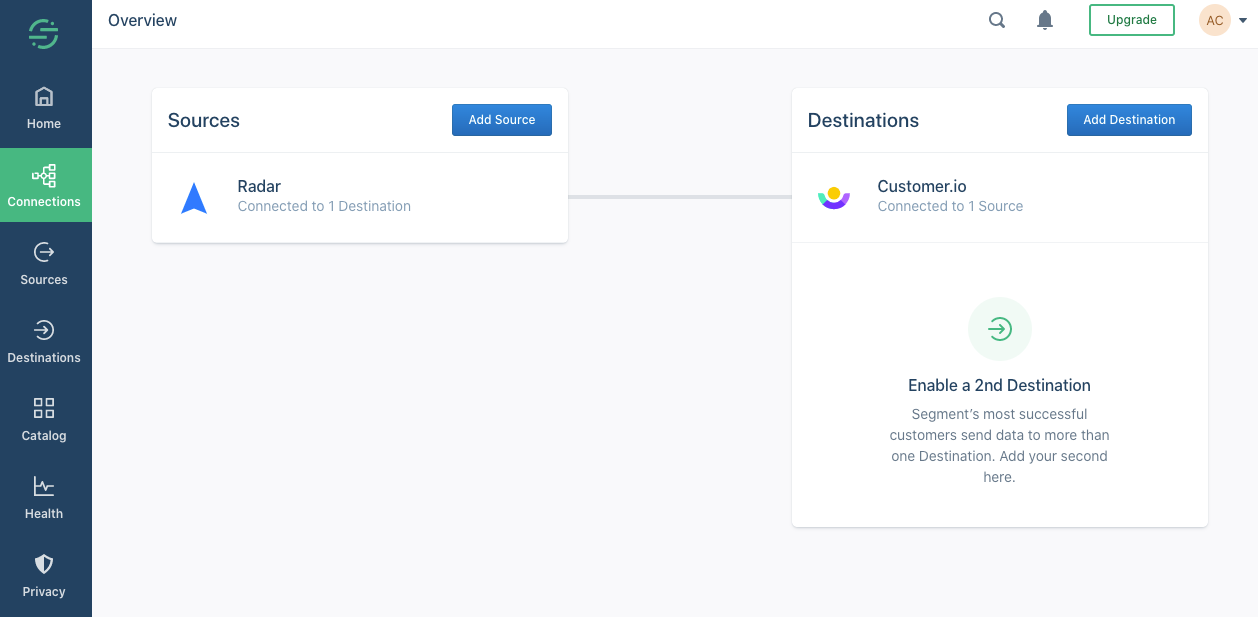 Radar Customer.io Connection