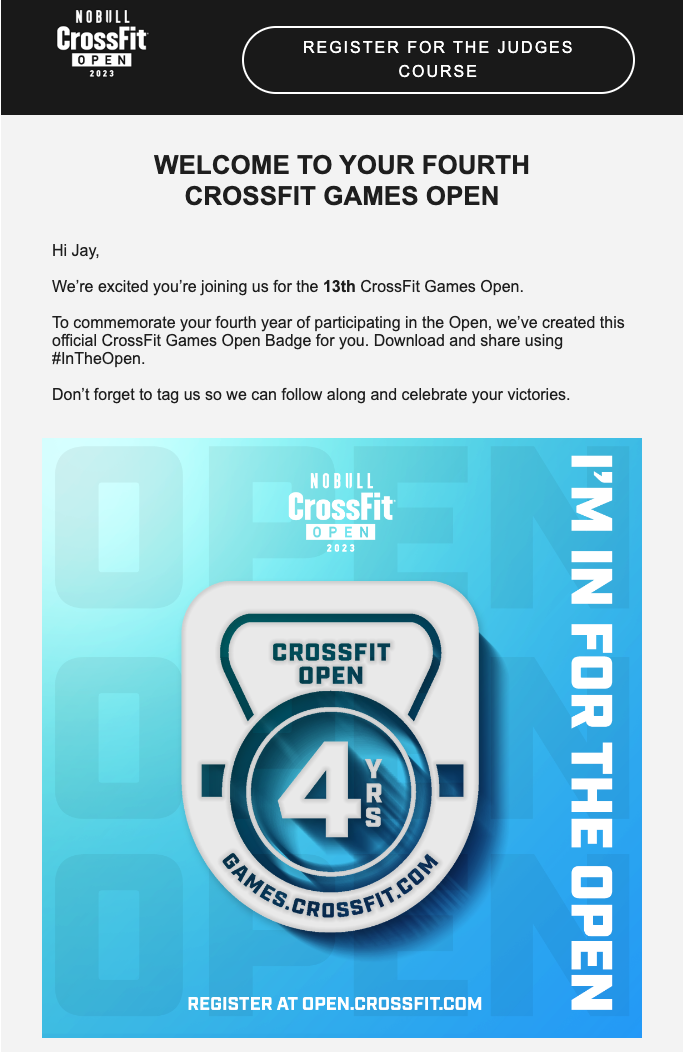 CrossFit Open Email Campaign 