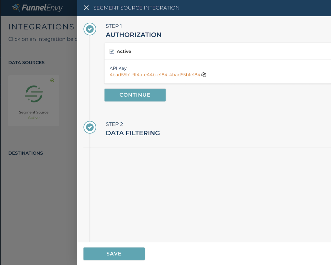 All it takes is a couple clicks to import your user data from Segment