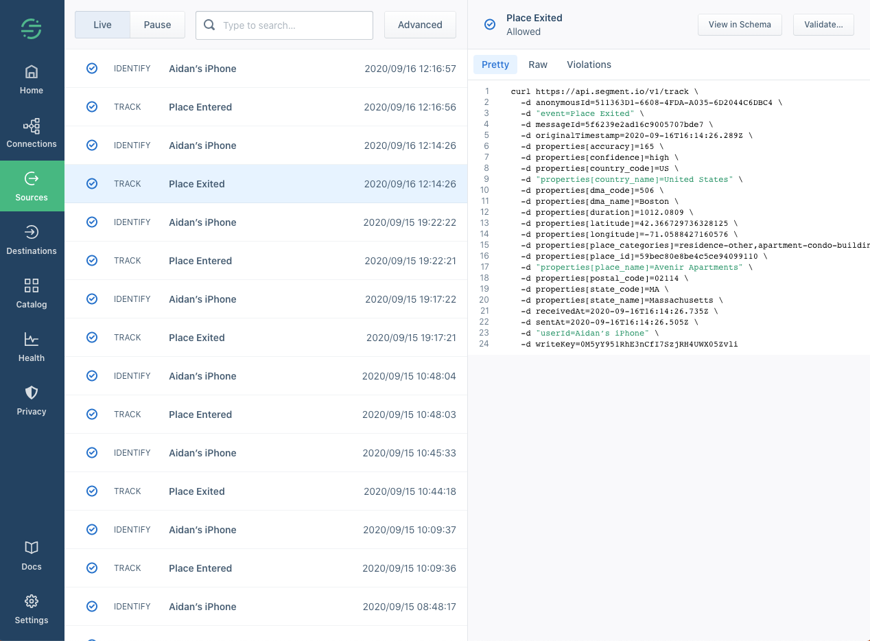 Segment Event Debugger