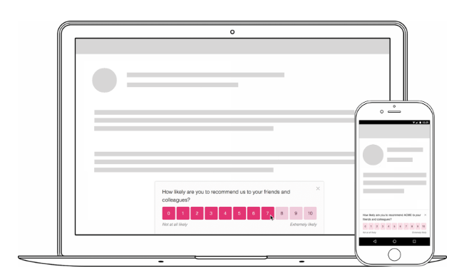 Collect customer feedback via web, mobile and email using Net Promoter Score (NPS)
