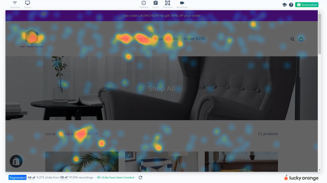 Lucky Orange Heatmap.