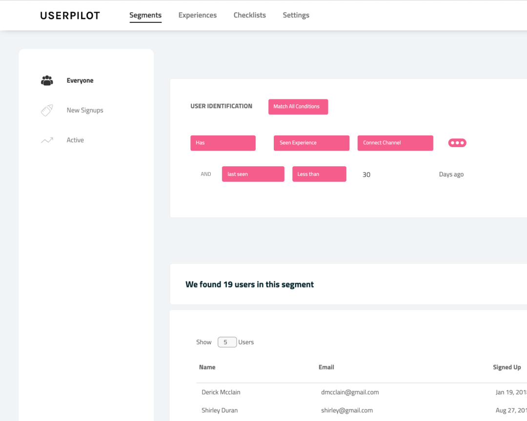 Trigger onboarding experiences based on user persona and custom in-app events.