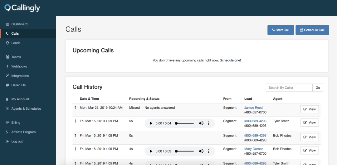 Keep track of every lead and call. Listen to recordings and close the loop on your analytics data.