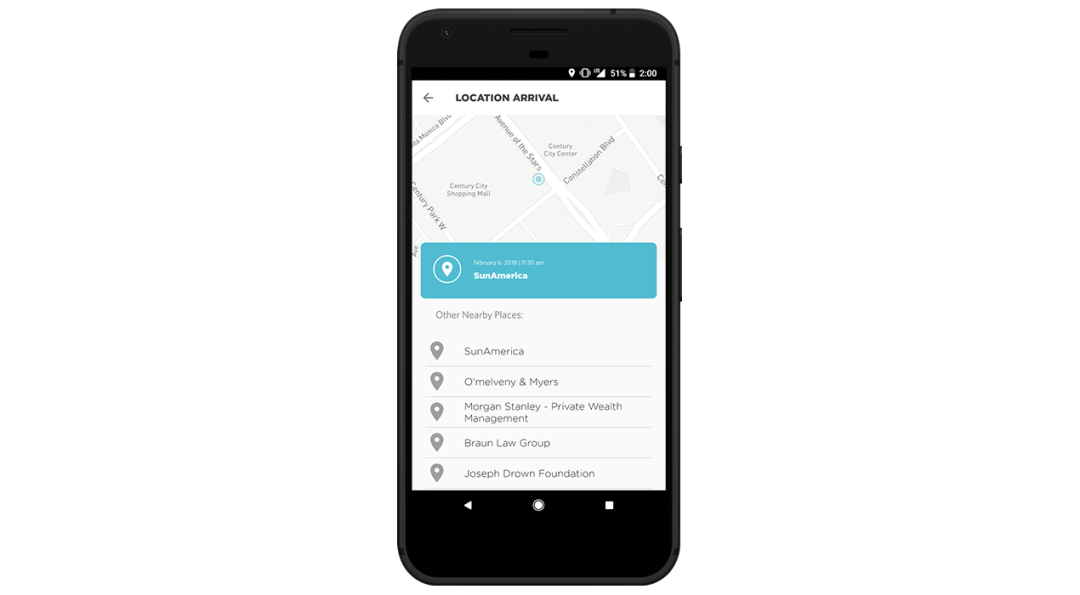 Record a user’s specific location or nearby places