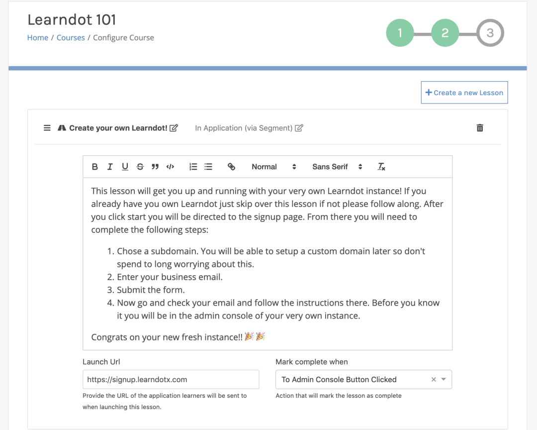 Create in-application product focussed lessons with our Segment integration.