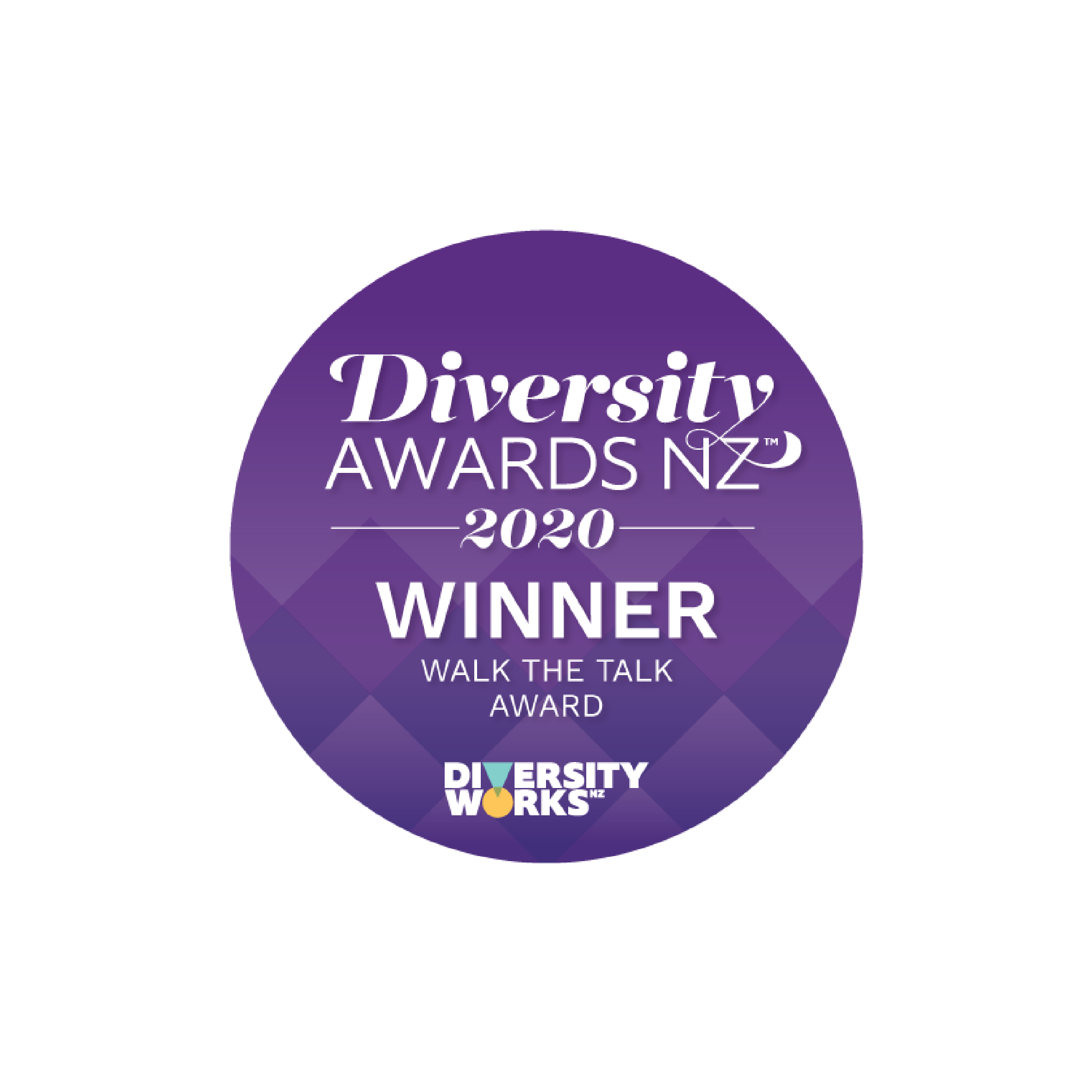 Badge image: Diversity Awards for Walk The Talk Winner. 