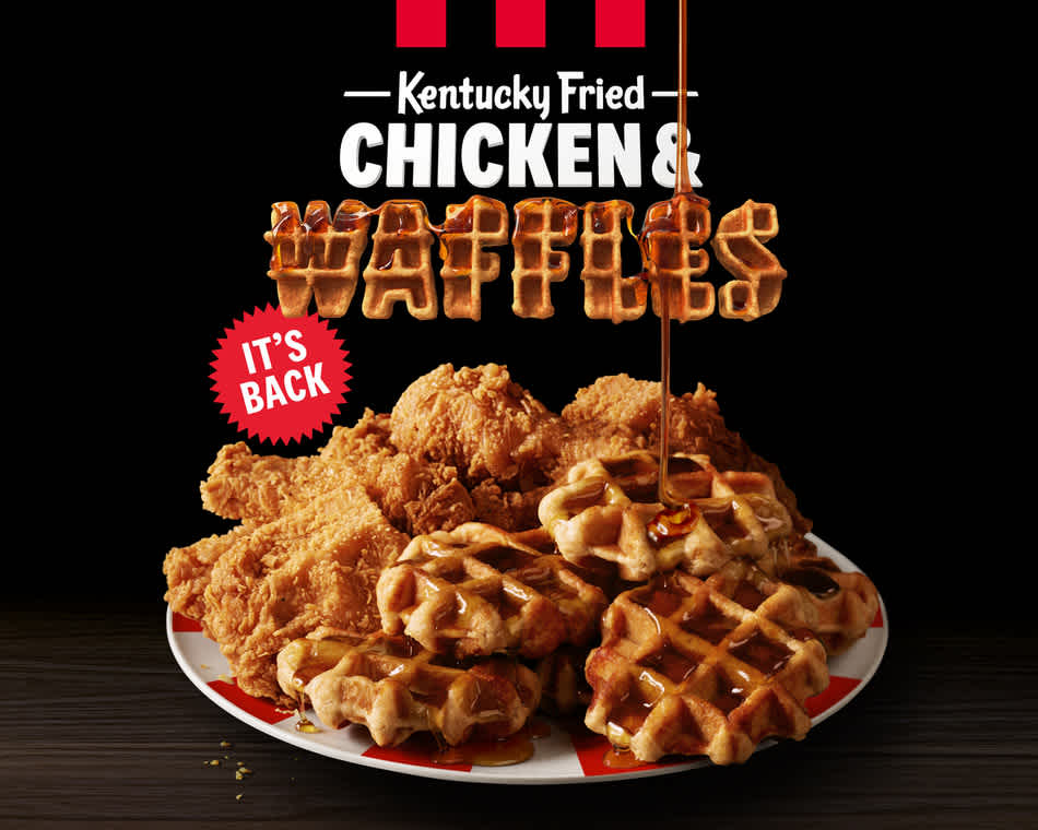 KFC U.S. IS BRINGING BACK CHICKEN & WAFFLES FOR ONE MONTH ONLY-GET IT WHILE YOU CAN!