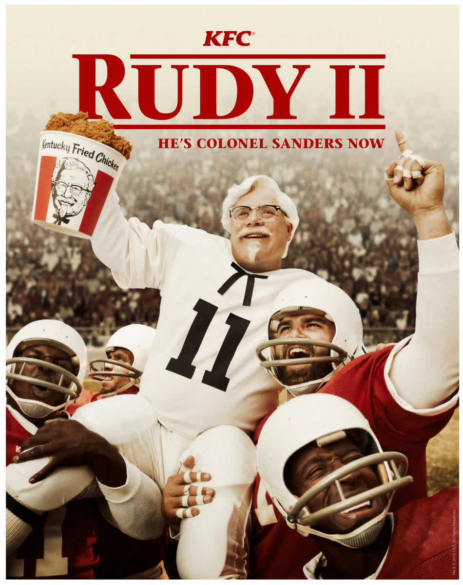 KFC US KICKS OFF FOOTBALL SEASON WITH A NEW, UNEXPECTED AD CAMPAIGN "RUDY II" - A COLONEL SANDERS SEQUEL TO THE CLASSIC FILM