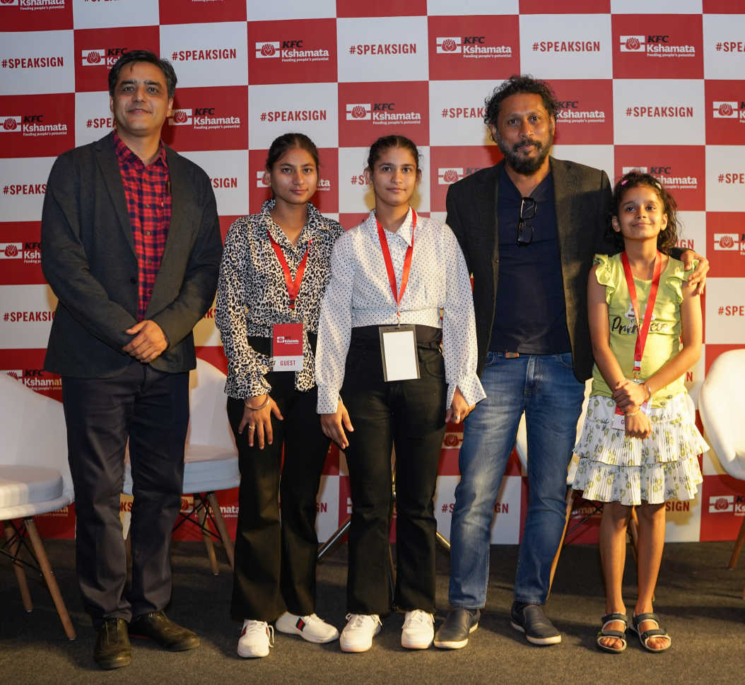 Moksh Chopra, GM, KFC India & filmmaker Shoojit Sircar with the star cast of -Kshamata- film