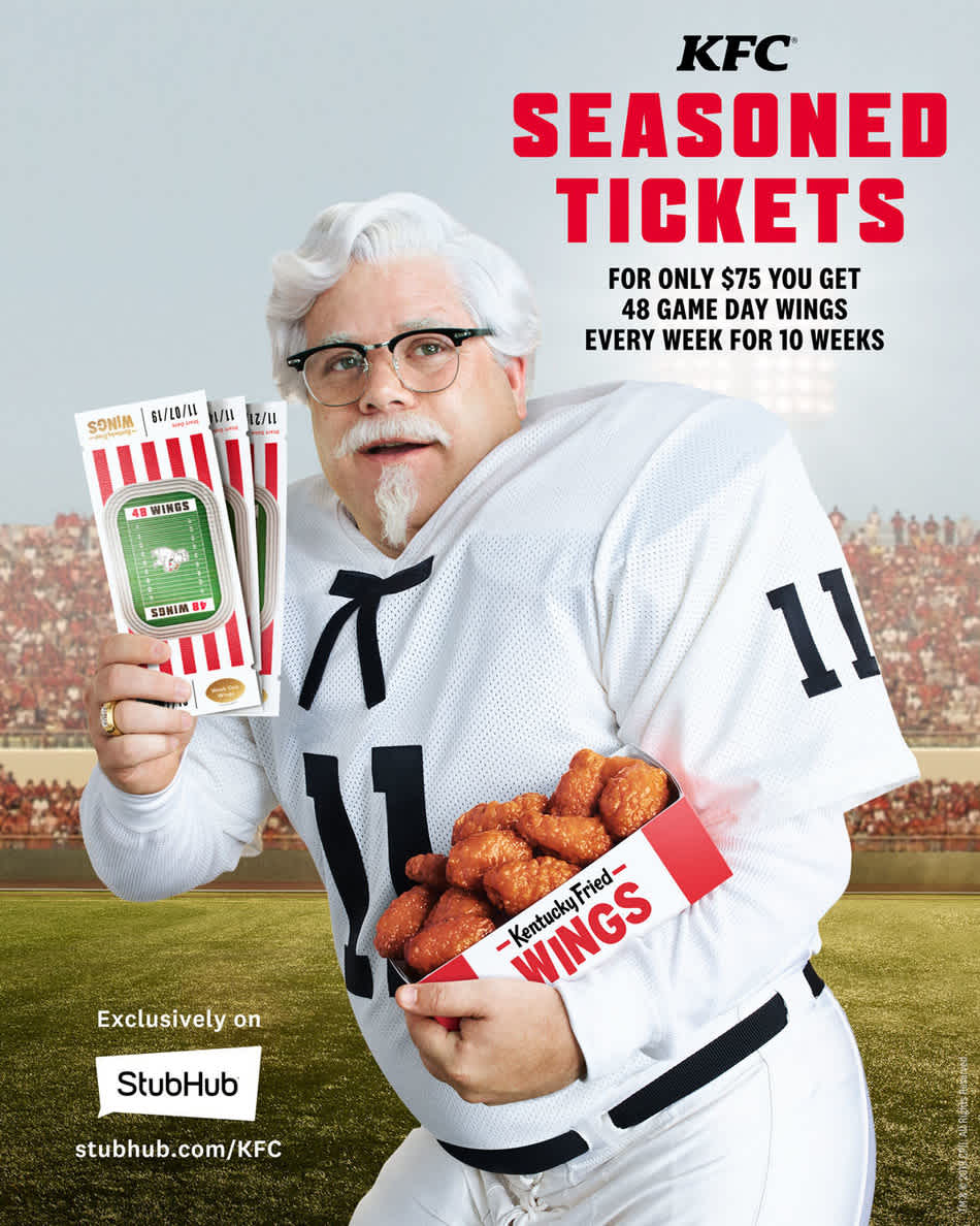 KFC PARTNERS WITH STUBHUB TO OFFER "SEASONED TICKETS" PACKAGES THAT DELIVER GAME DAY WINGS TO YOUR DOOR