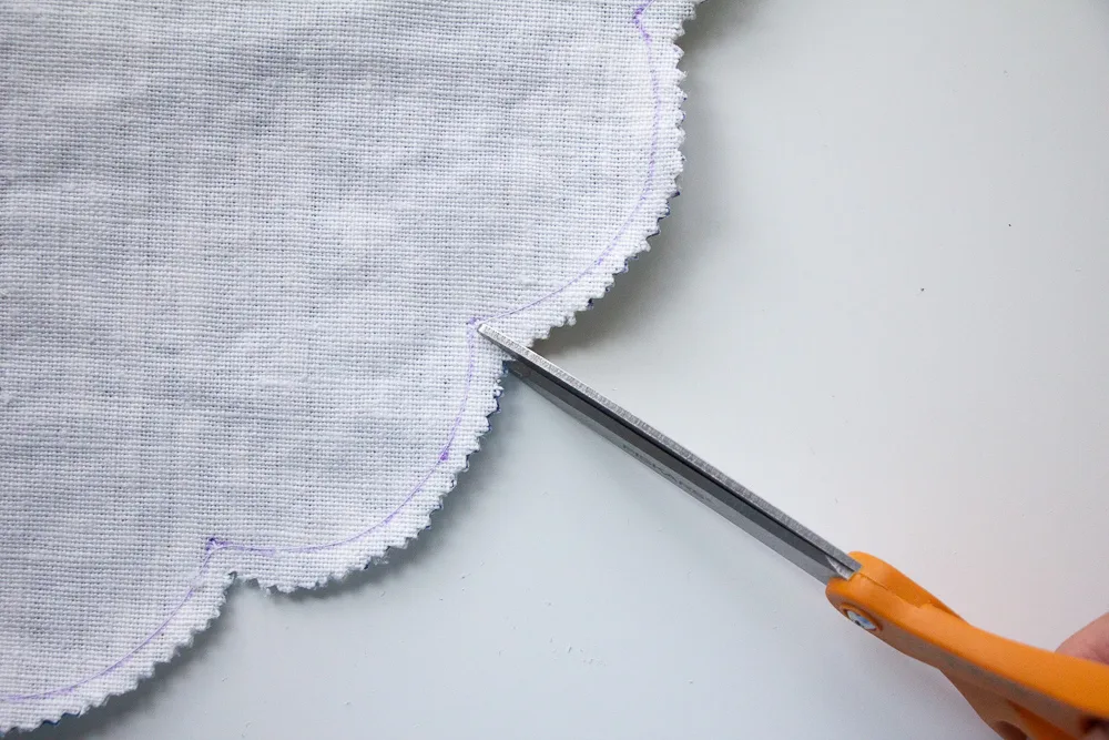 Trim the scalloped edge seam allowance | Spoonflower Blog 
