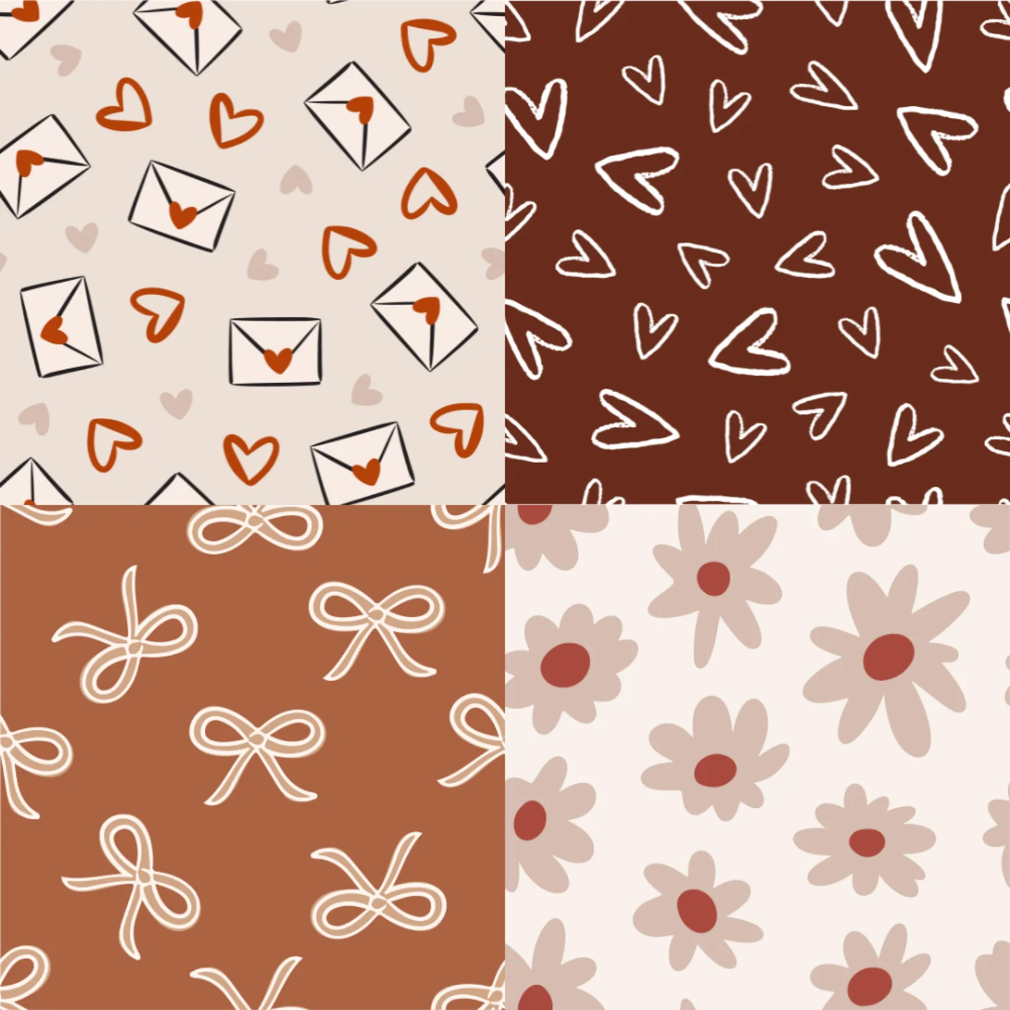 A grid of 4 Valentine's Day designs from pruemelanie_