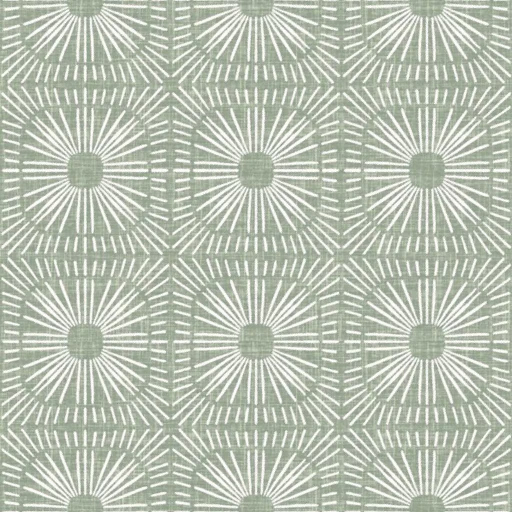Sage green abstract geometric printed fabric