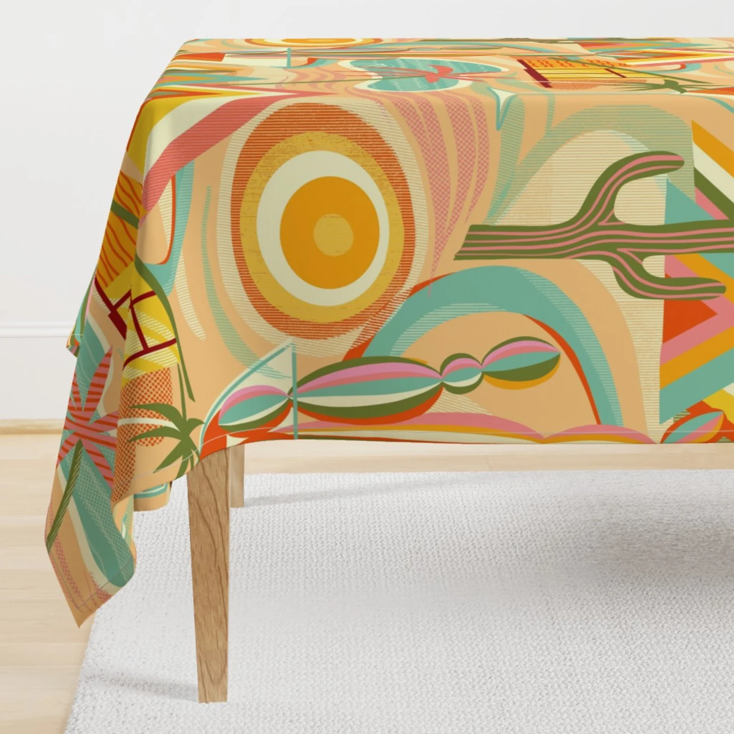 Palm Springs mid century modern rectangular tablecloth