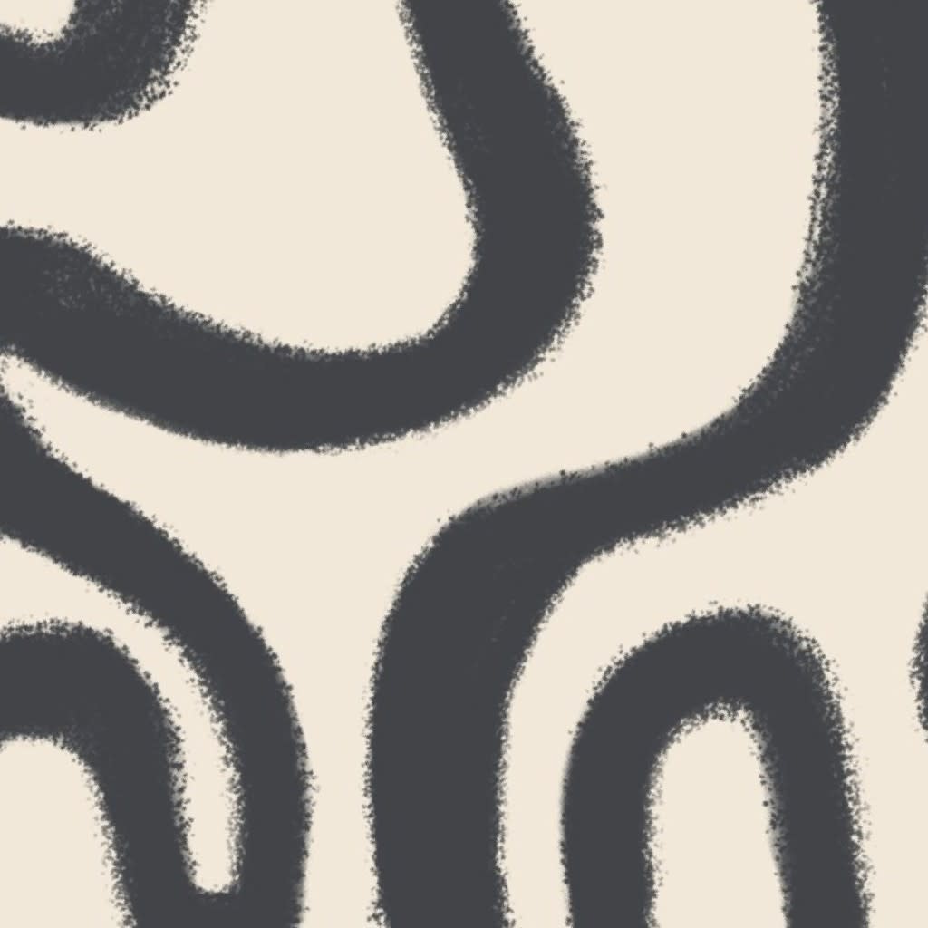 ABSTRACT CURVED WAVY LINES CHARCOAL BLACK OFF WHITE BEIGE Wallpaper by our_kind_of_cool