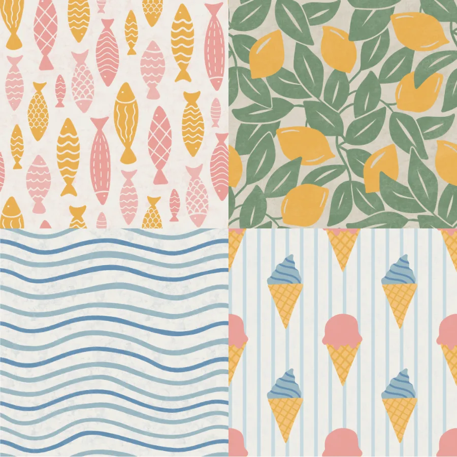 A grid of 4 summer designs from giulia_morandin