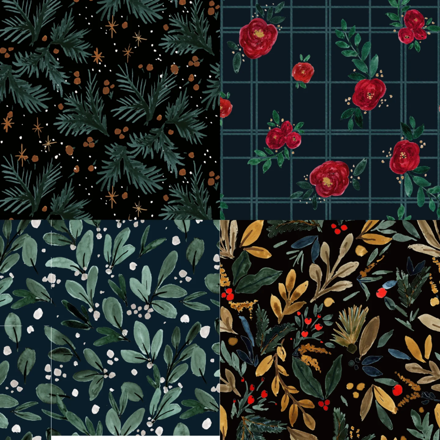 A grid of 4 Christmas designs from crystal_walen