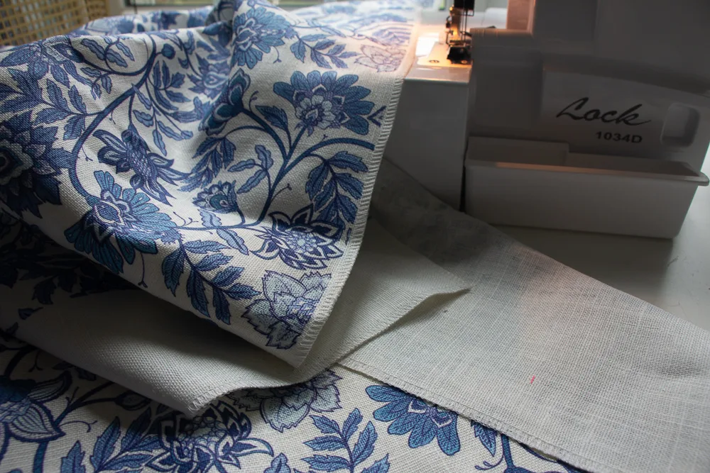 Serge the edges of the Belgian Linen fabric to prevent fraying | Spoonflower Blog 