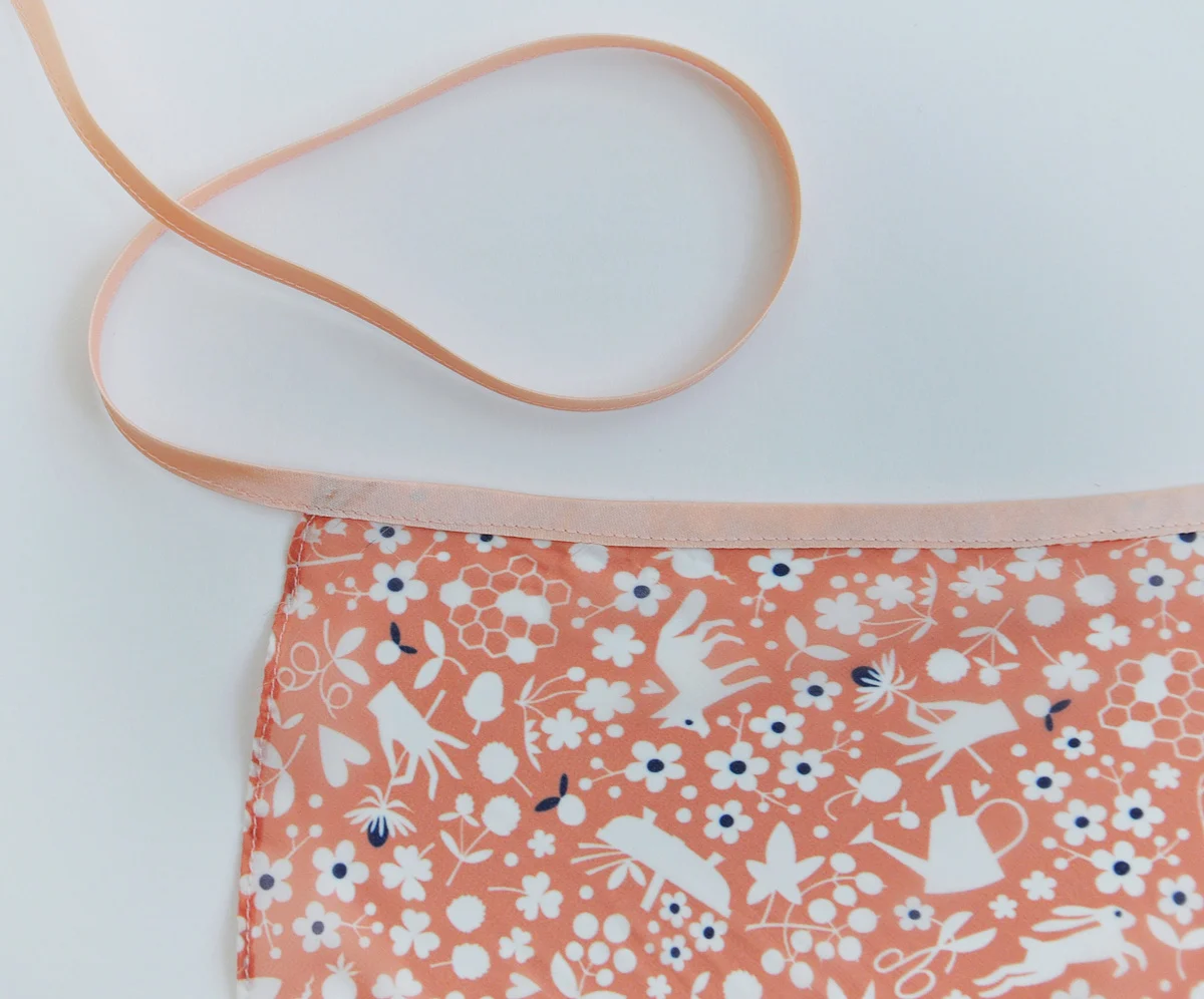Stitch along the bias tape to finish the ties