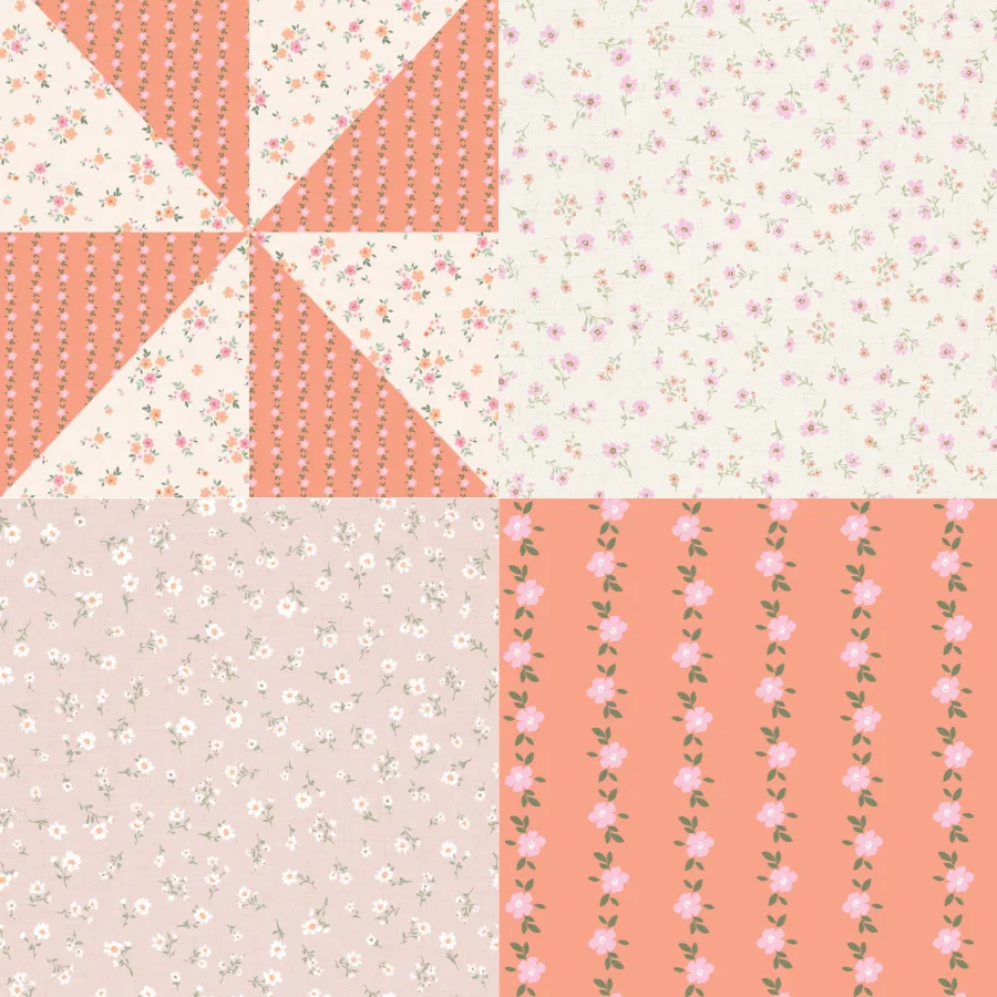 A grid of 4 patchwork designs from schatzibrown