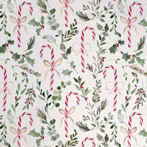 Candy canes and holly