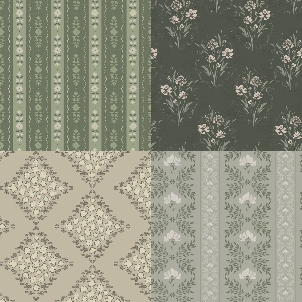 A grid of 4 farmhouse designs from melissajohnsondesign